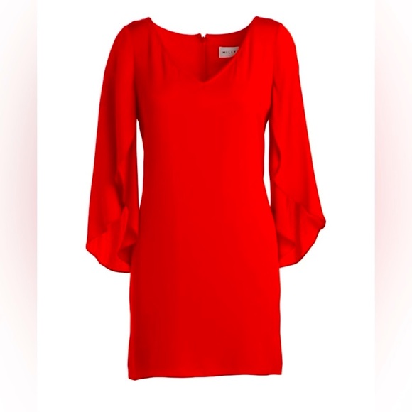 MILLY Silk V-Neck Butterfly Dress - Picture 4 of 4